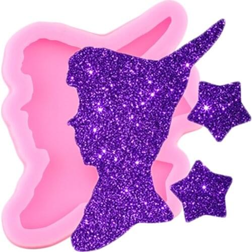 Shiny Glossy Girl Silicone Mold DIY Star Shape Craft Resin Epoxy Keychain Molds Jewelry Making Pendant Polymer Clay Moulds