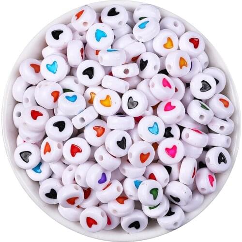 4*7mm Mixed Heart Loose Letter Alphabet Beads For Jewelry Making Diy Accessories Flat Round Plastic Acrylic Beads Wholesale