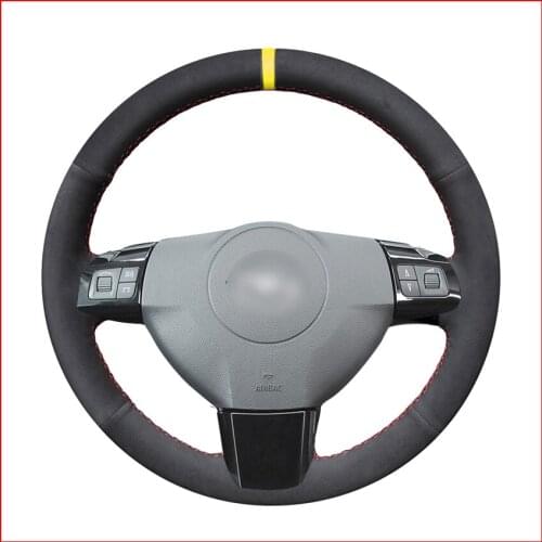 Black Suede Hand Sew Comfortable Soft Steering Wheel Cover for Opel Astra H Zaflra B Signum Vauxhall Vectra C Holden Astra