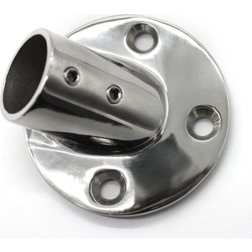 1" Round Base Rail Fittings Stainless Steel 45 Degree/60 Degree 25mm Marine Boat Hardware