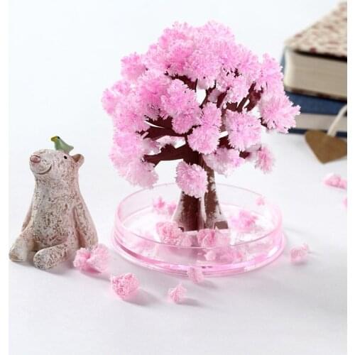 Hot Sale Magic Growing Tree Paper Sakura Crystal Trees Desktop Cherry Blossom Toys 2020 New Arrival #0911
