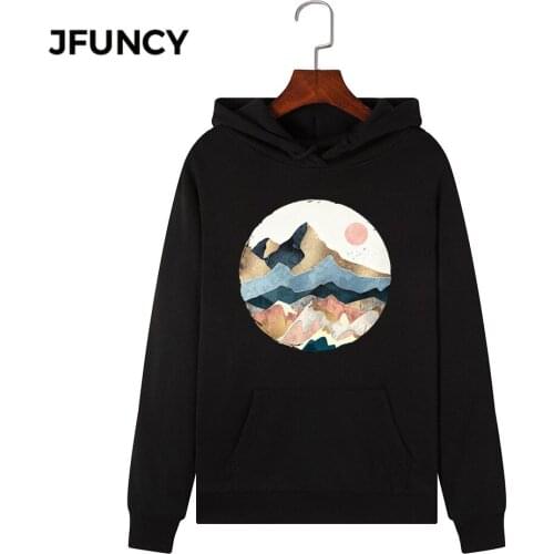 JFUNCY 2020 New Print Women Hoodie Long Sleeve Autumn Pullover Female Hooded Sweatshirt Woman Casual Hoodies Sportwear