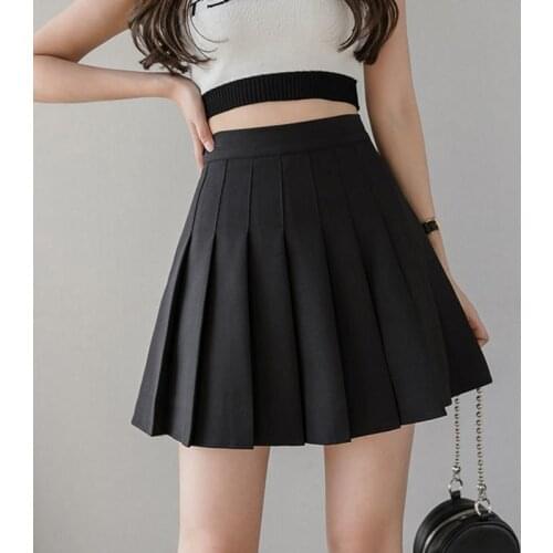 Summer Girls Kawaii Mini Pleated Skirts Women High Waist Above Knee Sexy Skirt Student School Uniform Short Skirt DS297