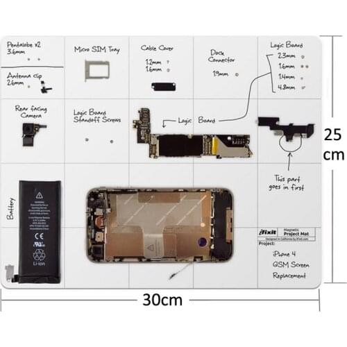 IPartsBuy Magnetic Project Mat with Marker Pen for iPhone / Samsung Repairing Tools, Size: 30cmx 25cm