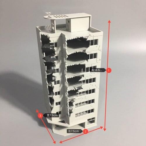 1:150 N Scale Battlefield Ruin Damaged Version DIY Assembly Building Model