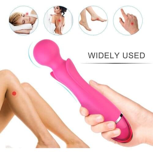 Powerful Magic Wand Vibrator Oral Clit Vibrators for Womens USB Charge Sex Toys for Couple 12 Modes Adult Toy Body Sex Products