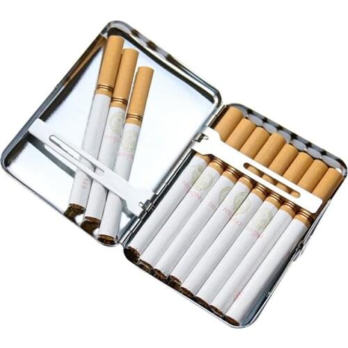 SUNCHA 16 Pure Copper Chrome Embossed Portable Cigarette Box Maple Leaf Personality Creative Mirror Cigarette Clip Accessory