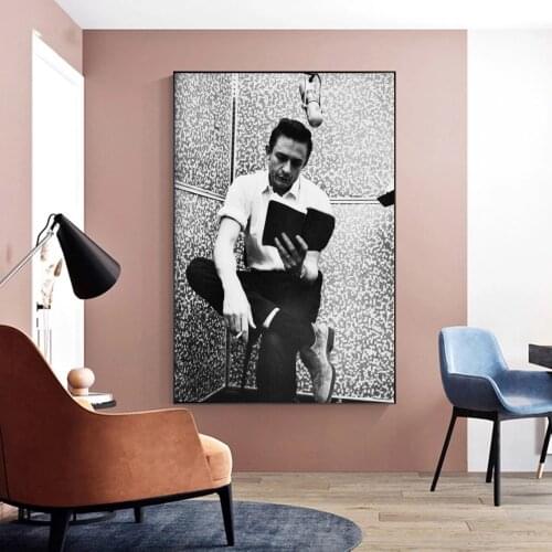Johnny Cash Rock Poster Music Star Singer Hip Hop Rap Canvas Print Wall Painting Home Decoration (No Frame)