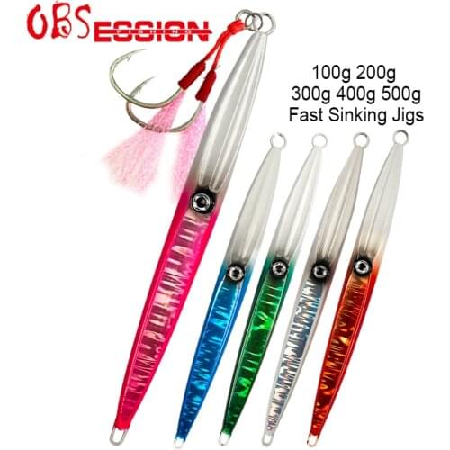 100g200g300g400g500g720g Hard Metal Lead Fast Fall Sinking Big Jig Lures Bait Long Casting Deepsea Fishing Glow Tackle Lures