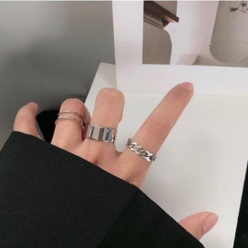 Simple Daily Hip-hop Rings for Women Set Women Rings 3pcs