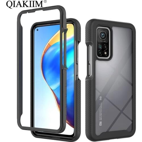 Hybrid Rugged Armor PC + TPU Shockproof Case for Xiaomi Mi 10T Lite 9T Pro Redmi Note 8 9 9S 9A 9C Soft Frame Transparent Cover