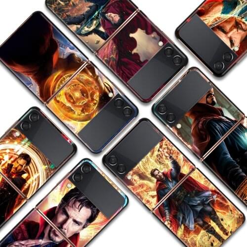 Doctor Strange Marvel hero Shockproof Cover for Samsung Galaxy Z Flip Flip3 5G Black Phone Case Shell Hard Fundas Coque Capa