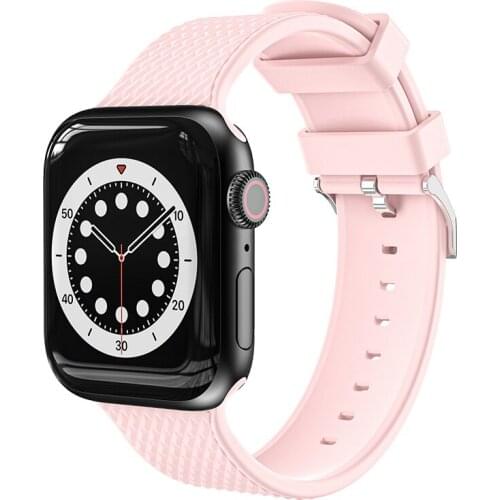 Sport Tower pattern silicone strap For Apple Watch 44mm 40mm Band Series SE 6 5 4 3 2 1 Iwatch 42mm 38mm Replacement Wristbands