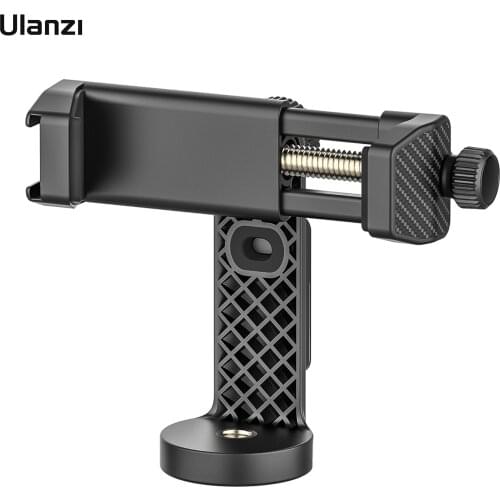 Ulanzi ST-25 Universal Phone Clip Smartphone Holder Clamp 360° Rotation Horizontal & Vertical Shooting with Cold Shoe Mount