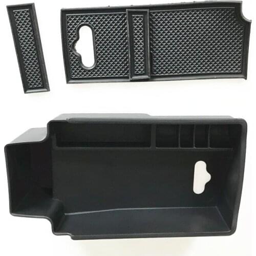 Car inner armrest secondary storage center console organizer racing car box for Audi Q3 8U 2013-2018