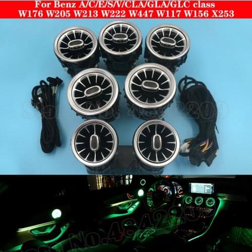 Air Outlet Turbo Ambient Light A/C/E/S/V/CLA/GLA/GLC class For Benz W176 W205 W213 W222 W447 W117 W156 X253 Colors decorative