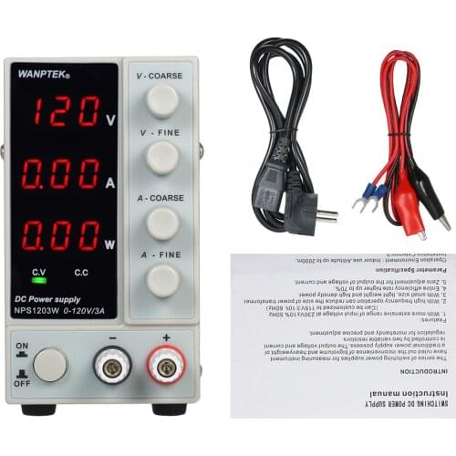 WANPTEK Switching DCPower NPS1203W 0-120V 0-3A Supply LED 3-digits Display High Precision Mini Power Supply AC115V/230V 50/60Hz