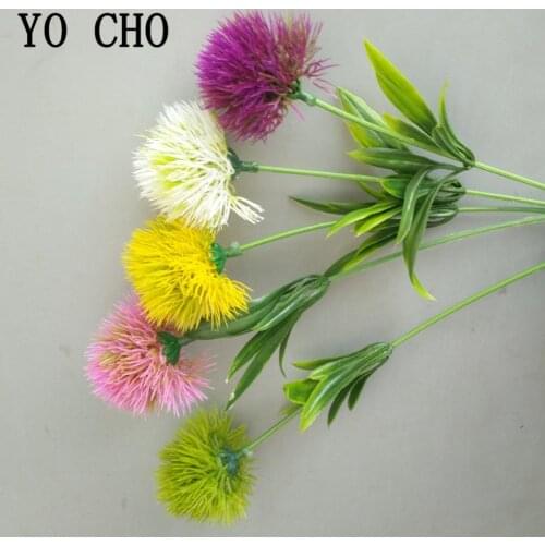 YO CHO Artificial Flower Dandelion Fake Plants Green Dandelion Farmhouse Decor Wedding Flower Boutonniere Party Pompon Fake Ball