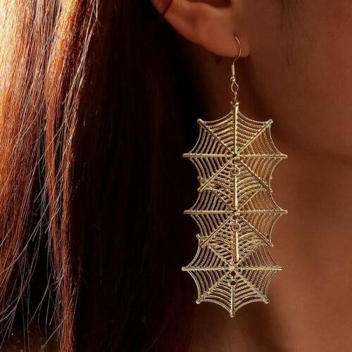2021 Trend Spider Web Halloween Hanging Womens Earrings Big Pendants Party Gothic Weird Christmas Earring Fashion Cool Jewelry