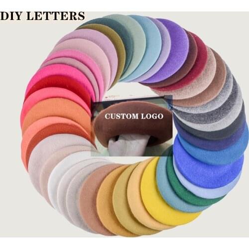 Womens Winter Beanies Cute Solid Color Custom Letters Bonnets Wholesale Girls Fashion Wool Beret