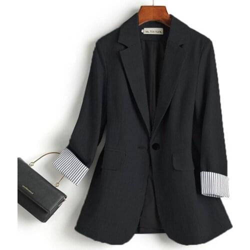 2021 Spring Autumn Women Blazer Korean version Fashion Vintage Suit Jacket Chic Button Office Suit Coat Loose Female Outwear