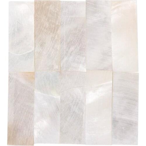 10pcs Inlay Material White MOP Mother Of Pearl Shell Blanks Sheet Rectangle 1mm