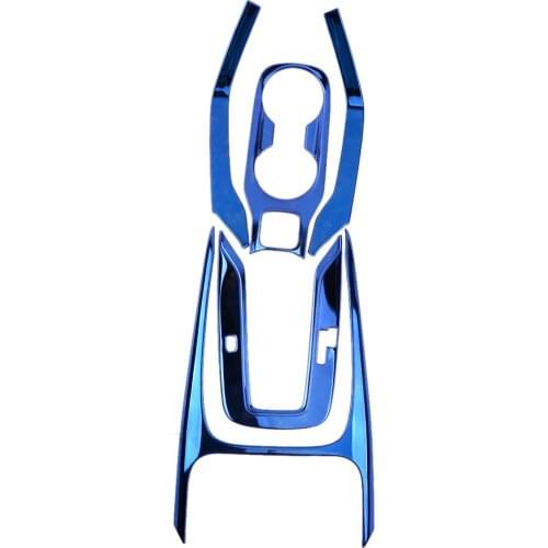 5Pcs Blue Titanium Car Central Console Gear Shift Panel Water Cup Holder Trim Decor LHD Fit for Toyota Corolla 2019 2020 2021