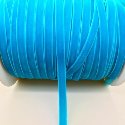 5 Yards 3/8 "10mm Sky Blue Velvet Ribbon Headband Clips Bow Wedding Decoration