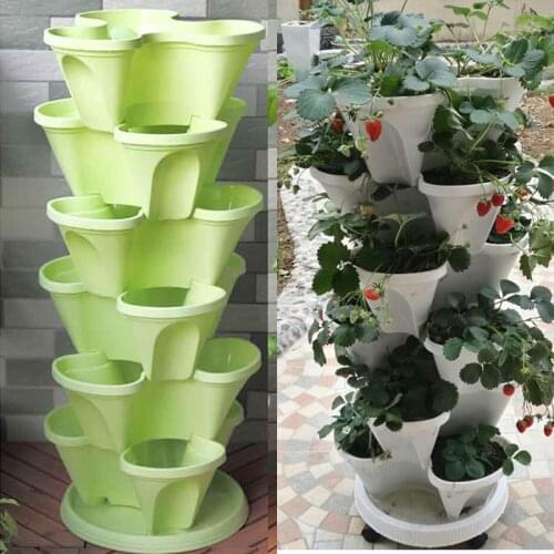 3 Tier Stackable Strawberry Herb Flower Vegetable Planter Balcony kitchen Succulent Pots Home Garden Decoration