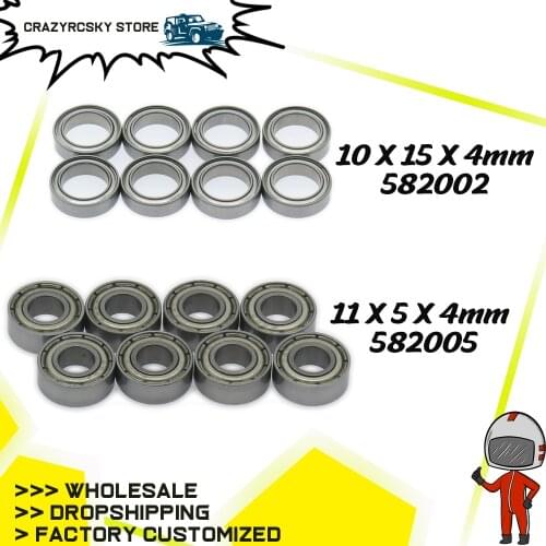 8PCS 10*15*4mm 11*5*4mm Bearing For Rc Hobby Model Car 1/10 Fs Racing Truck Buggy 53810 Hop-Up Parts Spareparts 582005 582002