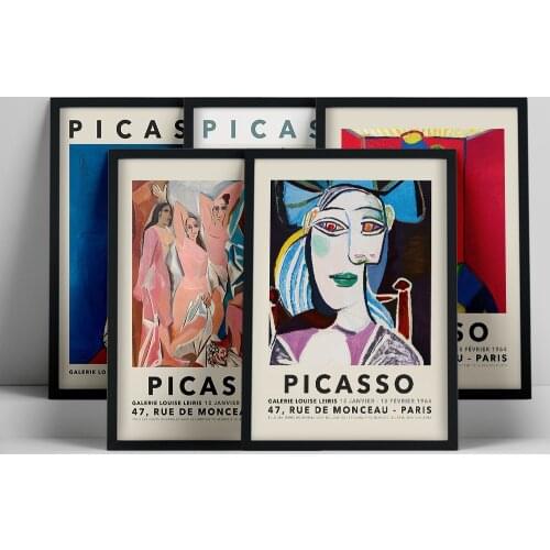 Abstract Vintage Painting Pablo Picasso Exhibition Canvas Posters and Prints Museum Modern Gallery Wall Art Picture Home Decor