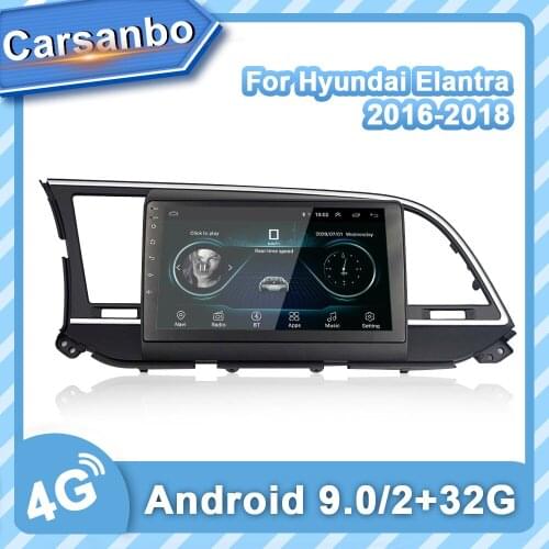 Car Multimedia Palyer WIFI 4G Net for Hyundai Elantra 2016-2018 9 Inch 2 Din HD 2G+32G Head Unit Android 9.0 Car Radio