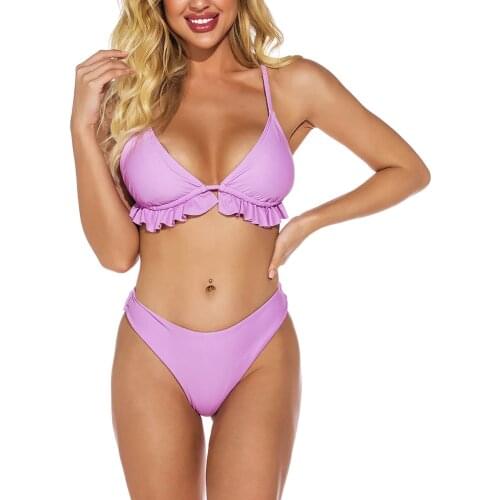 Bikini 2021 Low Waist Swimwear Women 2 Piece Suit Push Up Bathing Swim New Triangle Biquini Set Female Tow Pieces Swimsuit #GH