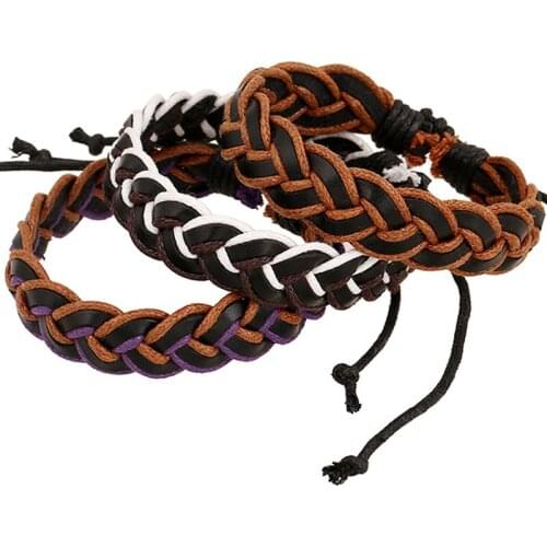 Ethnic Bracelet For Men Women Chic Elastic Band Braiding Bracelets Hand Leather Rope Summer Fashion Jewelry Adjustable 20cm