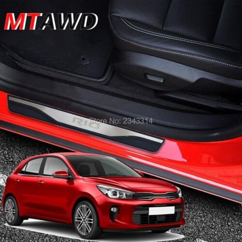 For KIA RIO 3 4 2015-2019 2020 Stainless Door Sills Scuff Kick Plate Protector Trim Sticker Guard Cover Car Styling Accessories