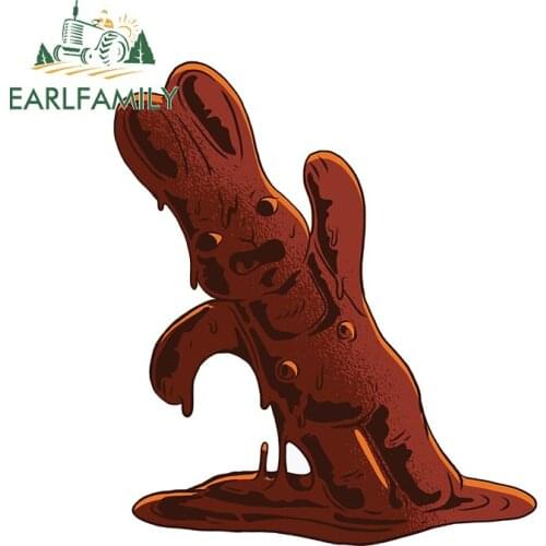 EARLFAMILY 13cm x 9.2cm for Melting Chocolate Bunny Decal JDM Accessories Fashion Occlusion Scratch Car Stickers VAN Decoration