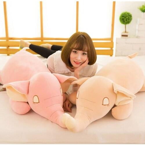 Fancytrader Soft Stuffed Big Elephant Plush Toys Giant 120cm 47inch Animals Pillow Doll Pink Beige Gray