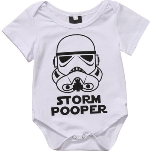 Newborn Baby Boys Short Sleeve Cartoon Print Romper Jumpsuit Clothes Outfits For Age 0-18M