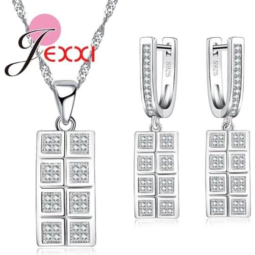 Wholesale Fashion Design Jewelry Set in 925 Sterling Silver Pendant Necklace & Earrings Bridal Bijoux Jewelry