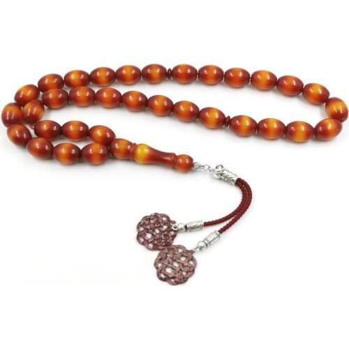 Red Resin Tasbih 33beads Big size Muslim rosary Mans Muslim Bracelets 2020 New style Islamic Ramadan arab gift Turkish jewelry