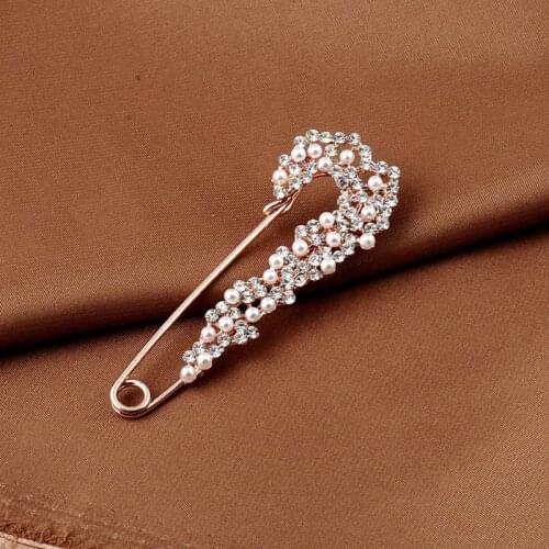 Brooch Hijab Pins Muslim Brooches Wholesale 12PCS Crystal Ball Muslim For Women Safety Scarf Pins Hijab Pins Mixed Color