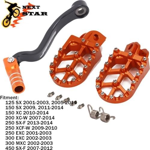 CNC Motorcycle Gear Shift Foot Lever Foot Peg Rest Footrests Pedal Footpegs For KTM SX SXF XC XCW XCFW EXC MXC 125 150 250 450