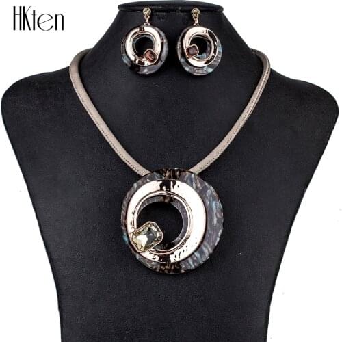MS1504816 Fashion Jewelry Sets High Quality Lead&Nickle Free Collar Necklace Earrings Set Crystal Pendant Wedding Jewelry
