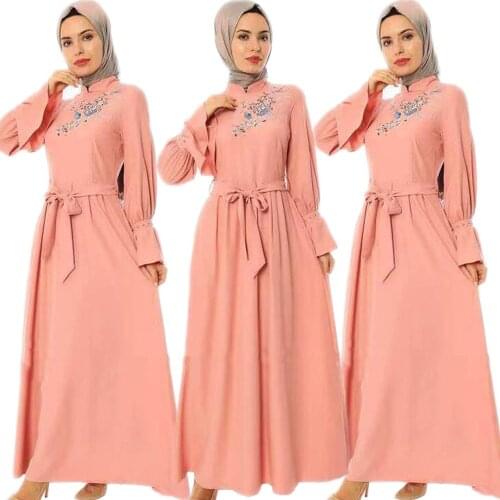 Muslim Abaya Women Hijab Dress Dubai Kaftan Turkey Caftan Embroidery Long Maxi Dresses Flare Sleeve Party Gown Islamic Clothing