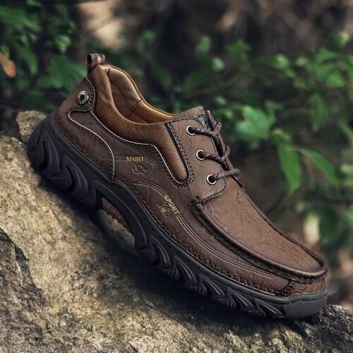 Brand Mens Shoes Retro Matte Genuine Leather Casual Dad Sheos Men Sneakers England New Business Luxury Oxfords Big Size 38-48