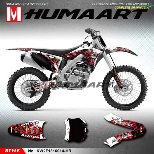 HUMAART Race Stickers MX Decals Dirt Bike Graphics for KX250F KX 250F 2013 2014 2015 2016, Customizable