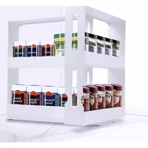New Multifunctional Rotating Spice Rack Organizer Shelf Slide Kitchen Cabinet Cupboard Holder Organizer Food Storage Box
