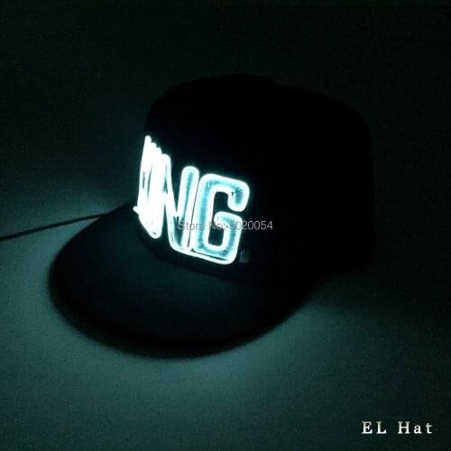 Novelty Dance DJ Club Decorative Glowing Hip Hop Cap Light Up HipHop Hat Mens Gift EL Wire Cap For Festival Parties Club
