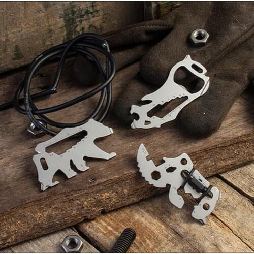 New Outdoor Tools Carabiner Clip Bottle Opener Keychain Ring Climbing Accessories Stainless Steel EDC Card Multifunction Tool