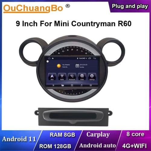 Ouchuangbo 4G Android 10 Car Radio GPS Stereo For Mini Countryman R60 Paceman R61 with 8 Core 6GB 128GB CarPlay Blu-ray screen